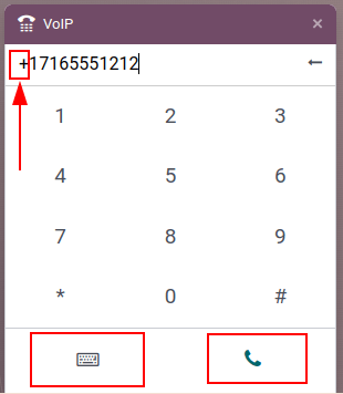 Usar el widget del teléfono VoIP para hacer llamadas.